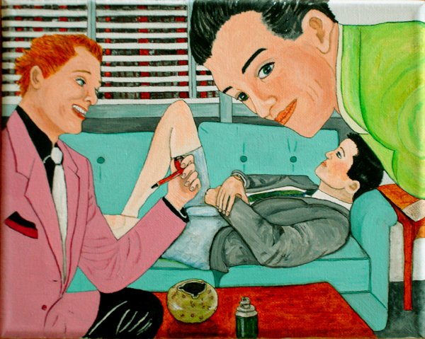 After Hours - acrylic and ink painting by Audrey Breed