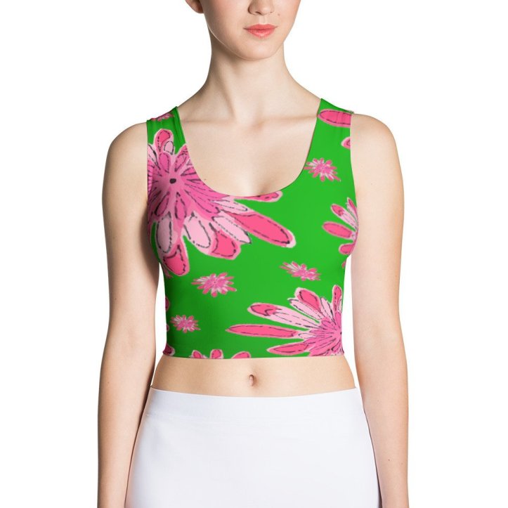 Pink Flower Crop Top