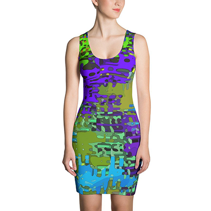Purple Dragon Bodycon Dress