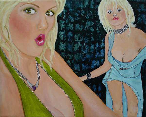 Anna Nicole - acrylic and ink on 8 x 10 x 3/4 inch canvas, unframed.