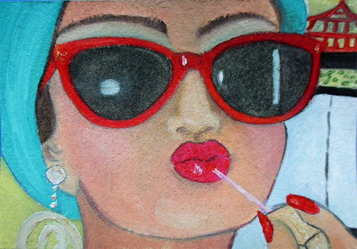 Piper by Audrey Breed - oil on paper, ACEO 2.5 x 3.5 inches