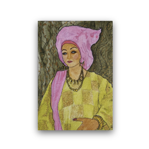 Anticipation - ACEO 3.5 x 2.5 inches mixed media on 100% cotton paper.