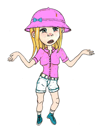 Comic character Megan I Dunno by Audrey Breed