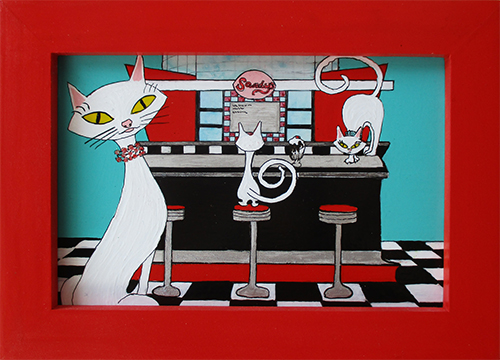 Sandy's Malt Shoppe painting by Audrey Breed