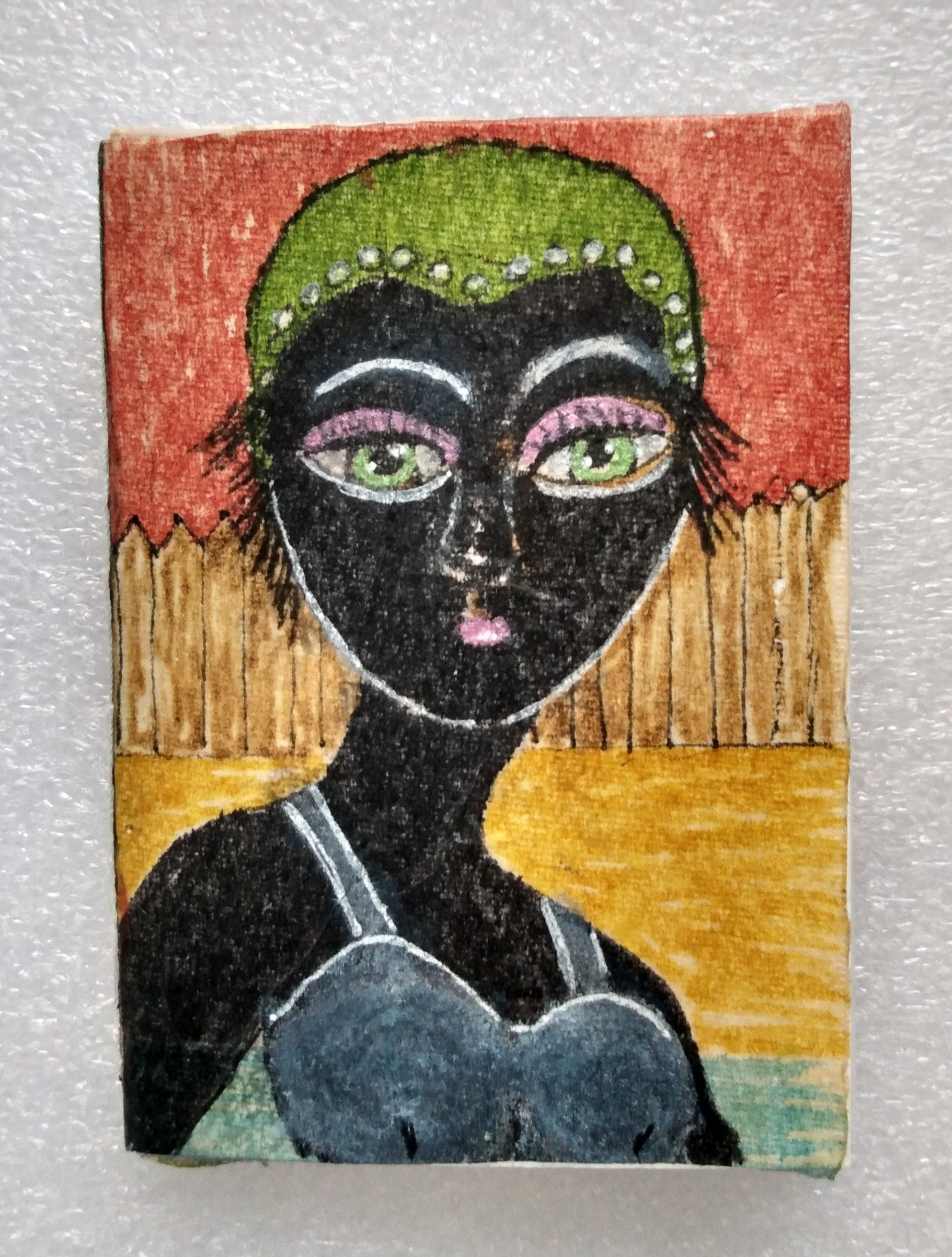 Recycled Teabag ACEO sized art book by Audrey Breed.