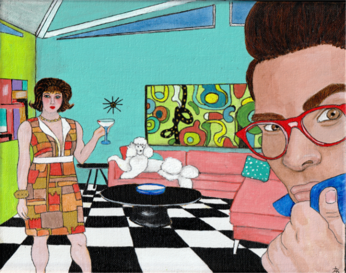 8 x 10 x 1/2 inch acrylic and ink painting by Audrey Breed