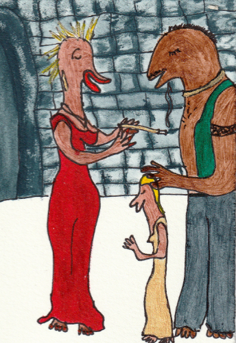 Creature Society 5 x 3.5 inch painting by Audrey Breed