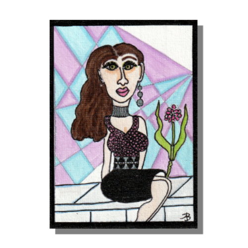 Brenda - Mixed media ACEO by Audrey Breed