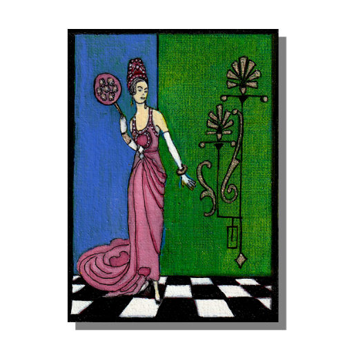 Erte 4 - Reimagined Erte ACEO by Audrey Breed