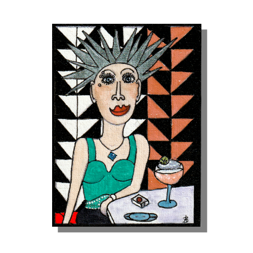 Zelda - Mixed media ACEO by Audrey Breed