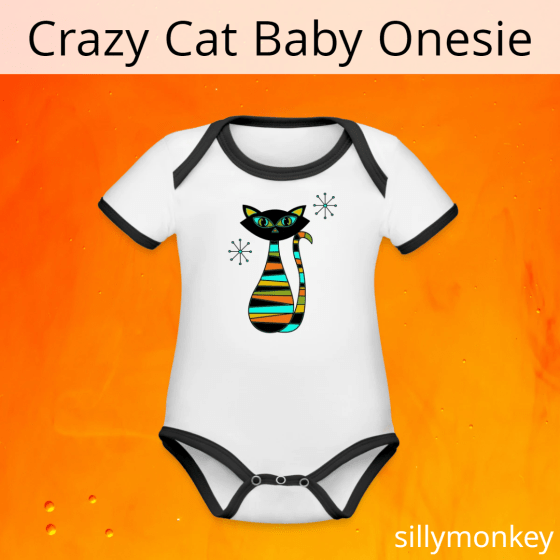Crazy Cat Baby Onesie by Silly Monkey on Spreadshirt.