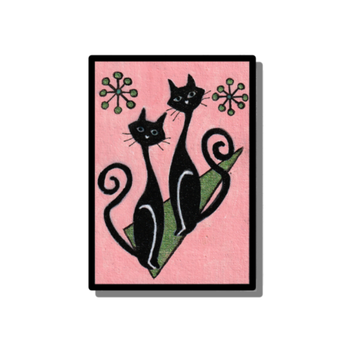 ACEO mid-century style cats by Audrey Breed