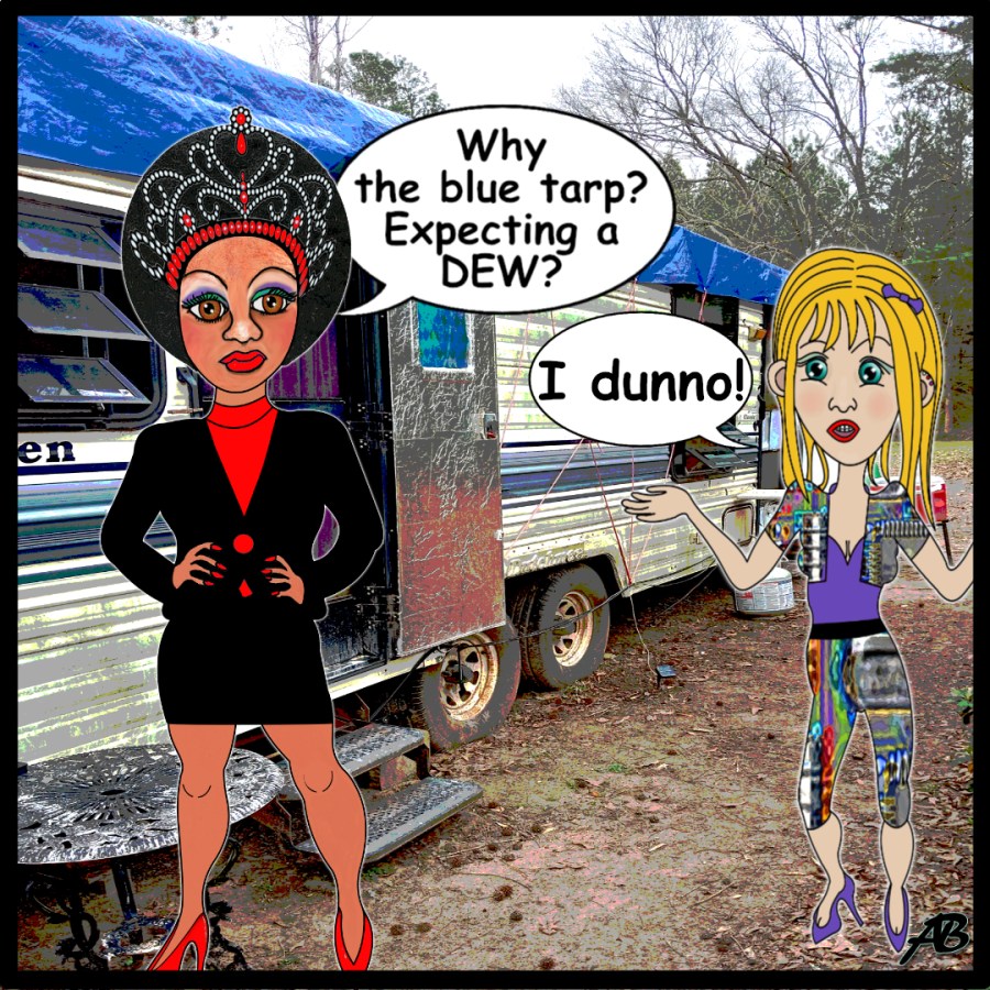 Is Megan I Dunno expecting to have her camper hit by a DEW?