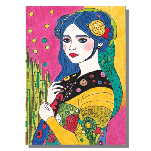 Abstract painting of a woman by Audrey Breed.