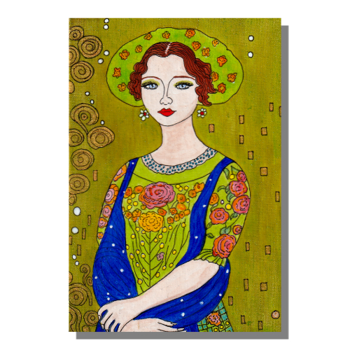 Abstract painting of a woman by Audrey Breed.