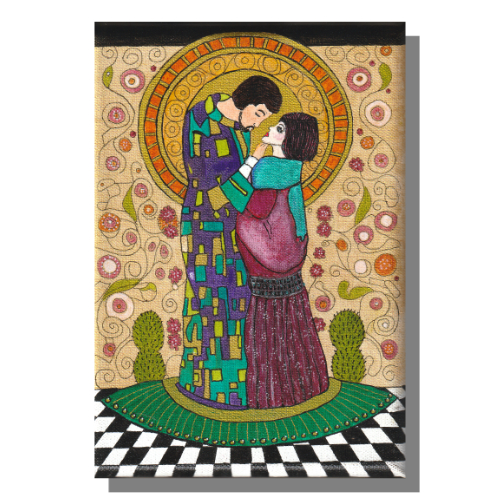 Forever Mixed media painting on 7 x 5 x 3/4 inch linen canvas by Audrey Breed