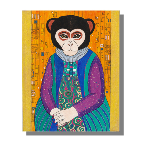 Madeline Retired Circus Performer Mixed media on 10 x 8 inch cotton canvas panel