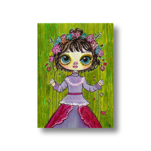 Puppet #3 oil & ink on 3.5 x 2.5 inch Arches 140lb, 100% cotton, archival paper