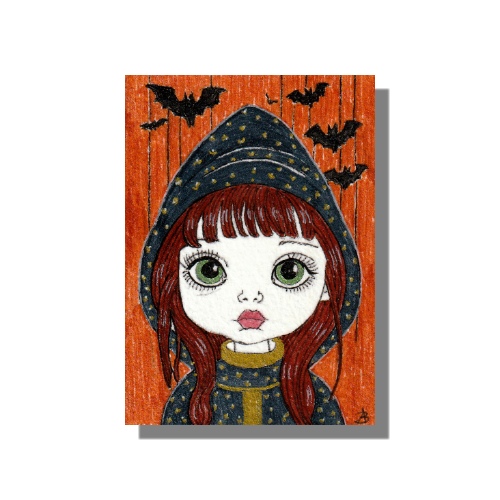 Puppet #16 ACEO series Mixed media